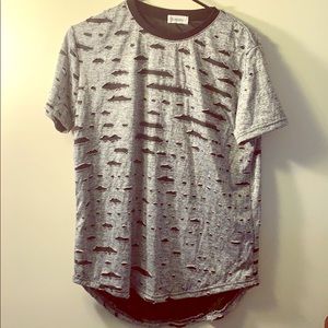Grey black goth hiphop shirt